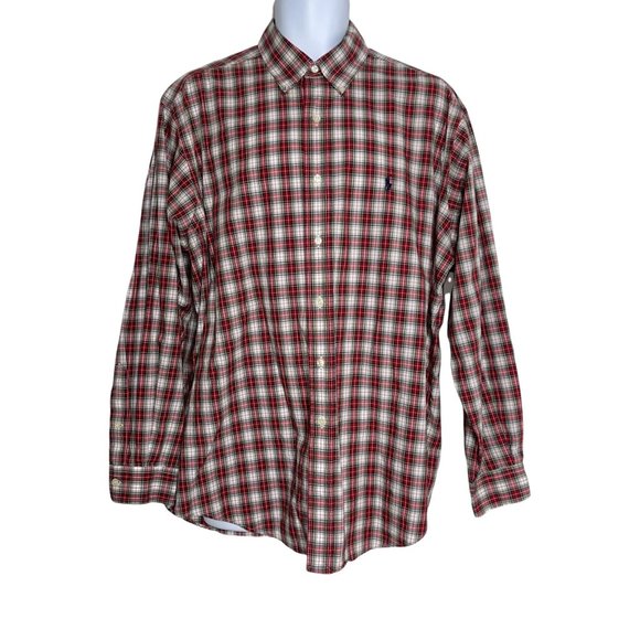 Ralph Lauren Other - Ralph Lauren Yarmouth Red Green Plaid Pony Dress Casual Shirt 16.5 34/35
